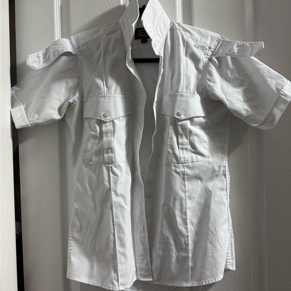 White Short Sleeve Pilot Shirt